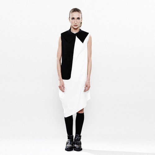 slim fit dress slacks Alisha Coquette Contrast Fit and Flare Mini Dress • American Threads Contrast / S