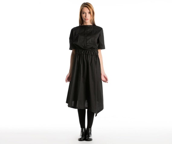 knee length dresses for ladies Manon Maternity & Breastfeeding Midi Dress in Black – Angel Maternity USA