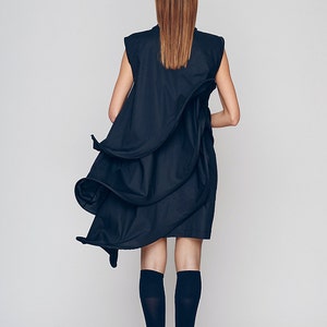Vestido de cóctel azul marino, vestido formal, vestido de invitada de boda, ropa de vanguardia, vestido de noche, ropa futurista, vestido extravagante imagen 5