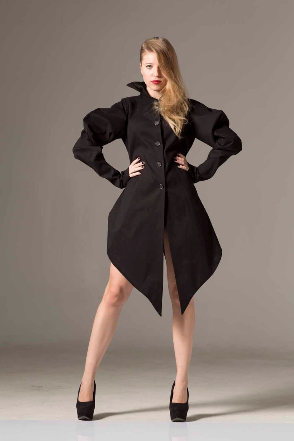 ジャケット・アウター ameri CARDBOARD FLARE DRESS COAT Slim slimming suit jacket | Retro long-sleeved suit skirt