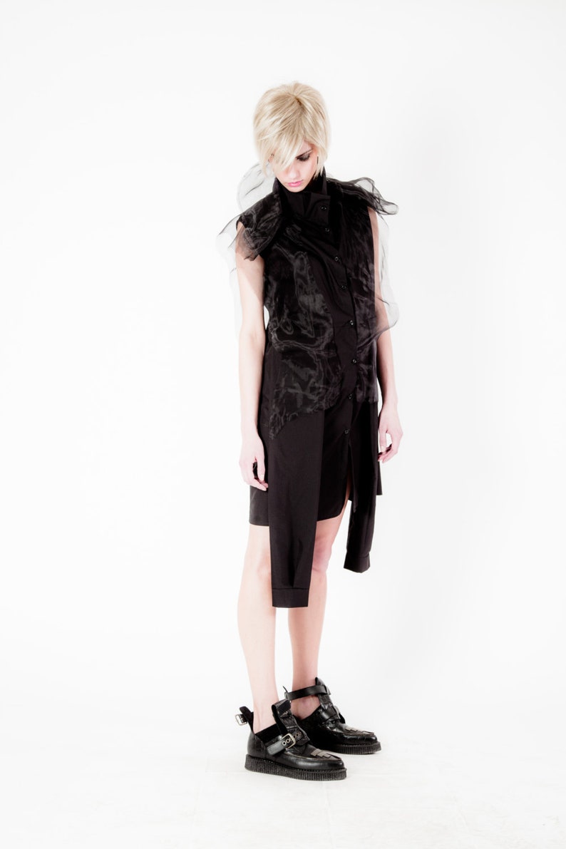Shift Dress Asymmetrical Tunic Dress Modern Dress Black Dress Women Dress New Year/'s Eve Dress Elegant Dress Avant Garde Dress