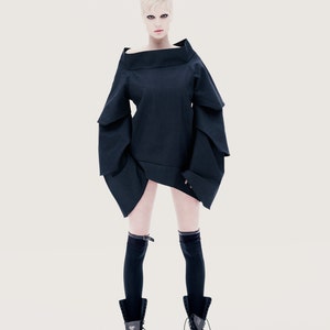 Extravagant Top with Statement Sleeves, Halloween Clothing, Avant Garde Top with Oversized Sleeves, Off Shoulder Top, Futuristic Clothing image 2