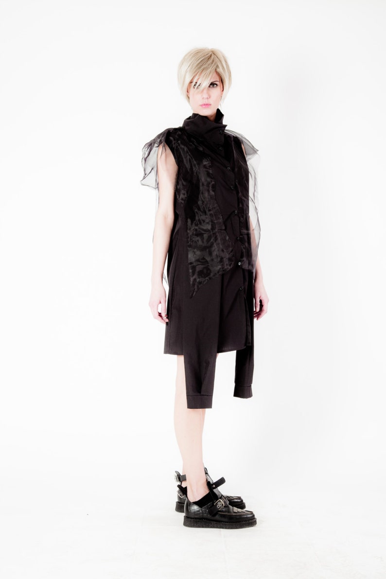 Shift Dress Asymmetrical Tunic Dress Modern Dress Black Dress Women Dress New Year/'s Eve Dress Elegant Dress Avant Garde Dress