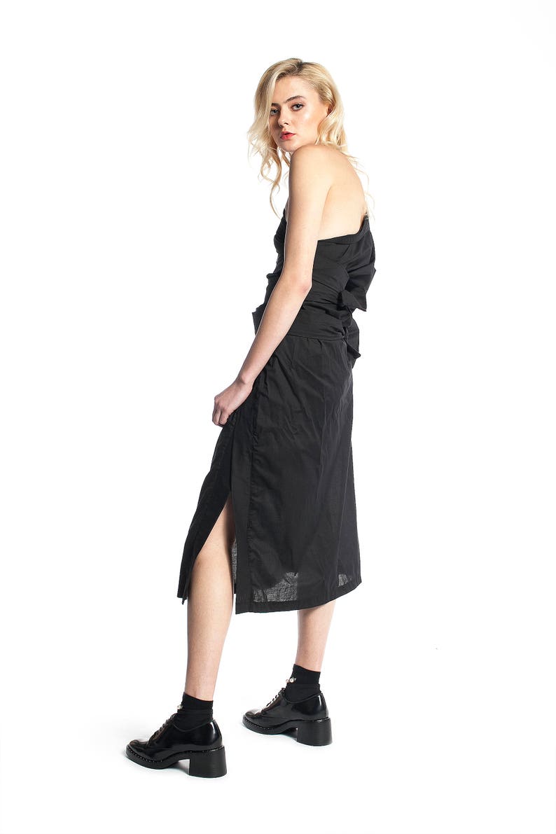 One Shoulder Dress Asymmetrical Dress Oversize Deconstructed Dress Japanese Clothing Cocktail Dress Avant Garde Clothing Black Dress