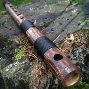 Bamboo Bansuri Flute in C (brown relics finish)