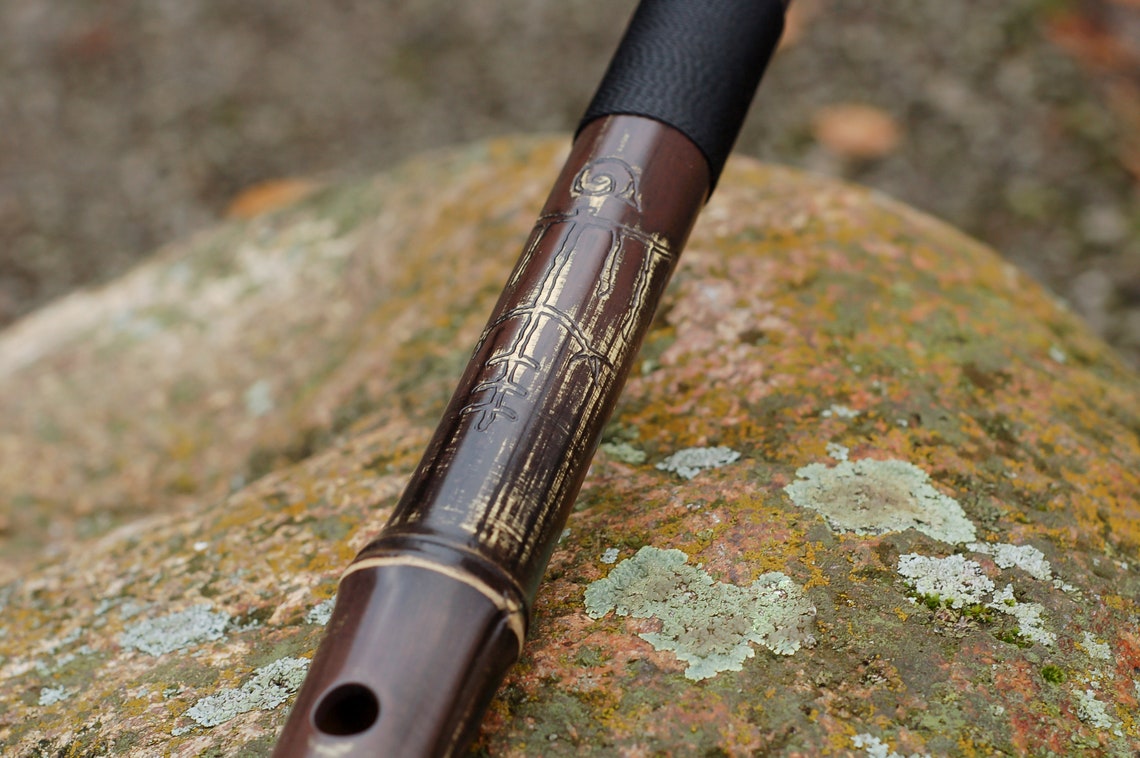 Bamboo Recorder Whistle Flute in G rustic brown Etsy