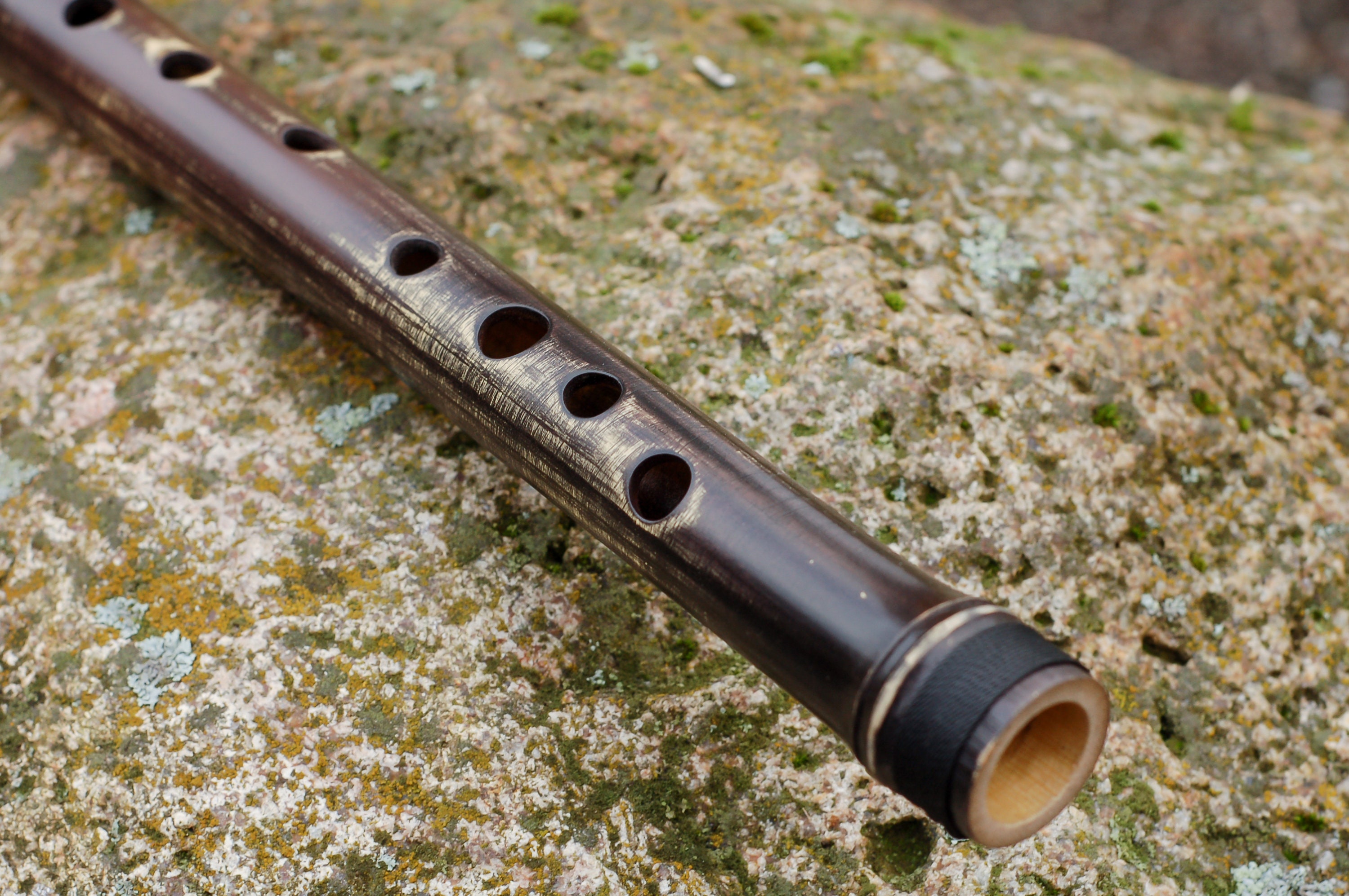 Bamboo Recorder Whistle Flute in G rustic brown Etsy