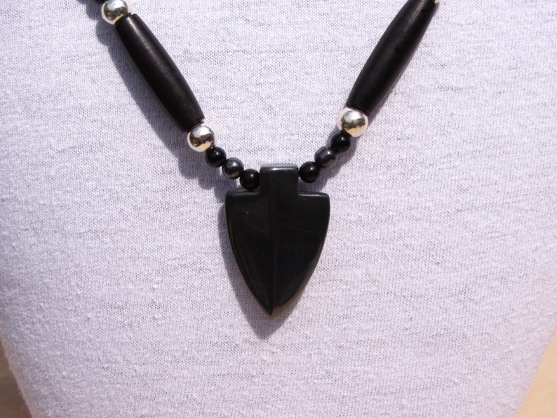 Native American Style Arrowhead Necklace of Hematite Etsy