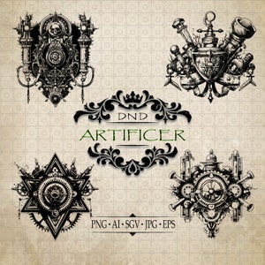 Dungeons and Dragons Artificer Logo Embleme | D&D Embleme | Logo | png |, eps | AI-Dateien | D20, digitale Bilder | Hintergrund | Sir Tiles