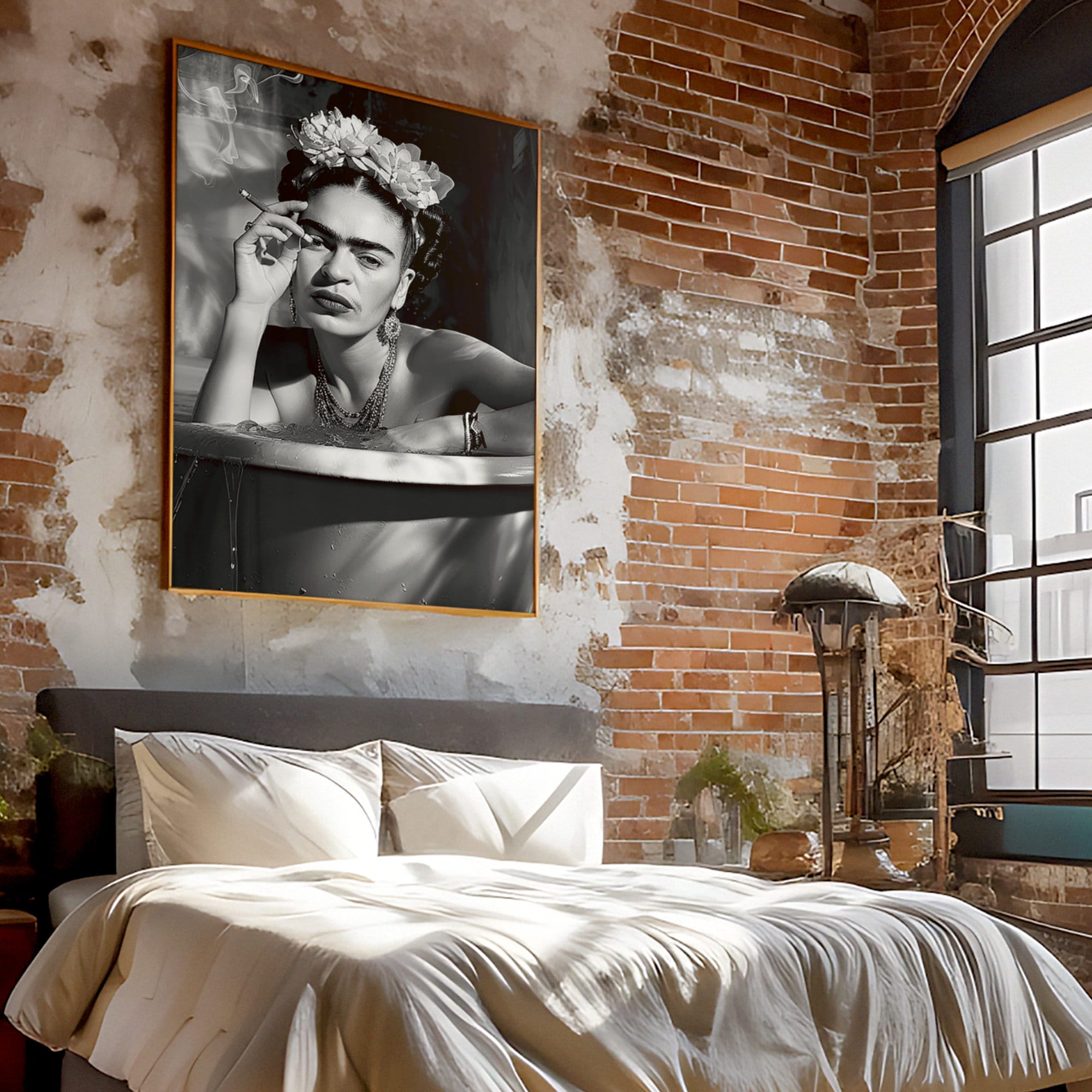 Frida Kahlo Digital Download | Frida Kahlo Print Wall Art | Black and
