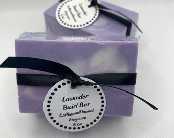 Lavender Swirl Bar, Homemade, Lavender Bar, Homemade Lavender Bar, Lavender Soap, Lavender Beauty Bar,  Homemade Soap