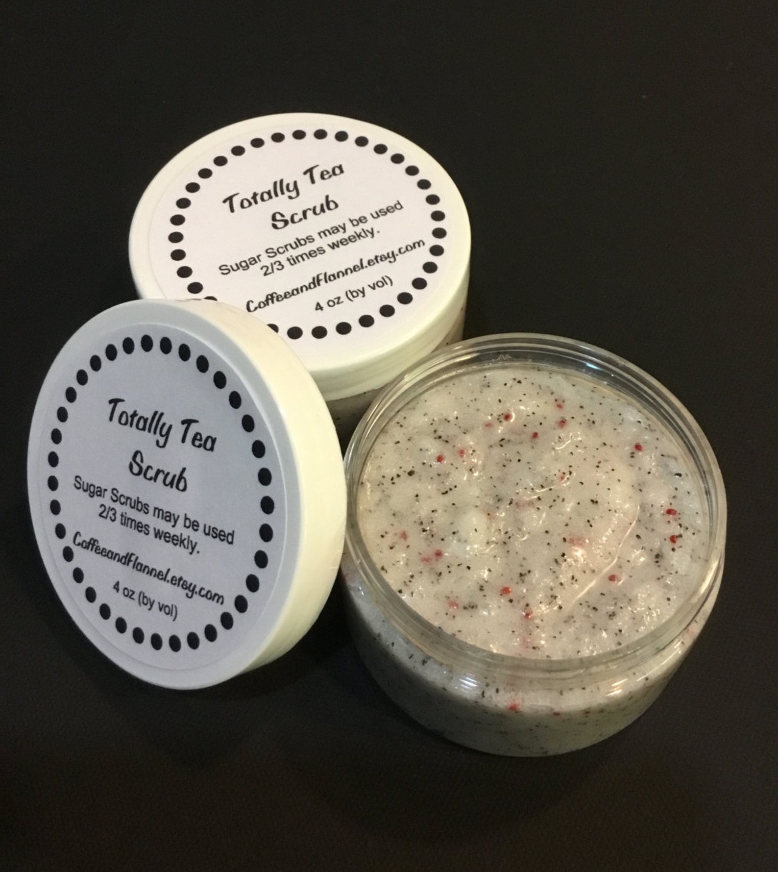 TOTALLY TEA SCRUB Scrub Cranberry Seed Scrub Black Tea Etsy