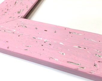 Rustic Nursery Frame,Pink Wedding Frame,Pink Nursery Frame,Rustic Baby Frame,Pink Shabby Chic Frame,Baby Girl Picture Frame, Pink Frame