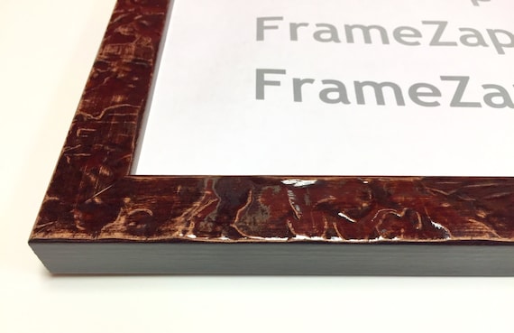 Glossy Brown Picture Frame, Rustic Brown Frame, Boho Picture Frame, Boho Chic Frame, 4x6 5x7 8x10 11x14 16x20 18x24