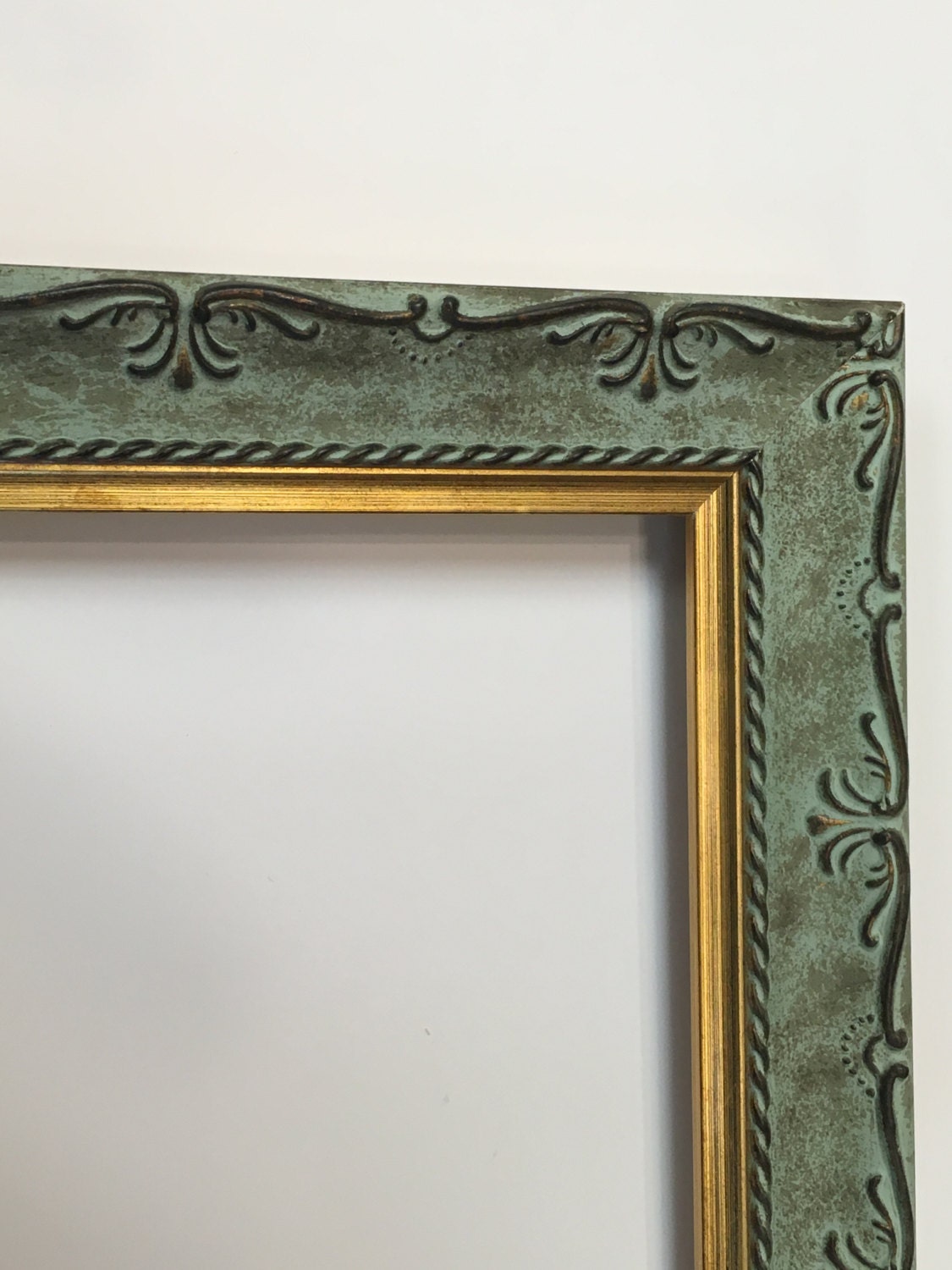 Antique Style Frame,Mint Green Frame,Ornate Picture Frame,Vintage Style