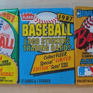 1987 Donruss, Fleer, & Topps Baseball Cards, 1 Wax Pack Of Each From Wax Box