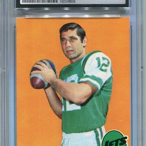 1969 Topps #100 Joe Namath HOF Graded CSG 7 Near Mint New York Jets