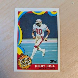1989 Topps Jerry Rice #5 1000 Yard Club Football Card San Francisco 49ERS HOF