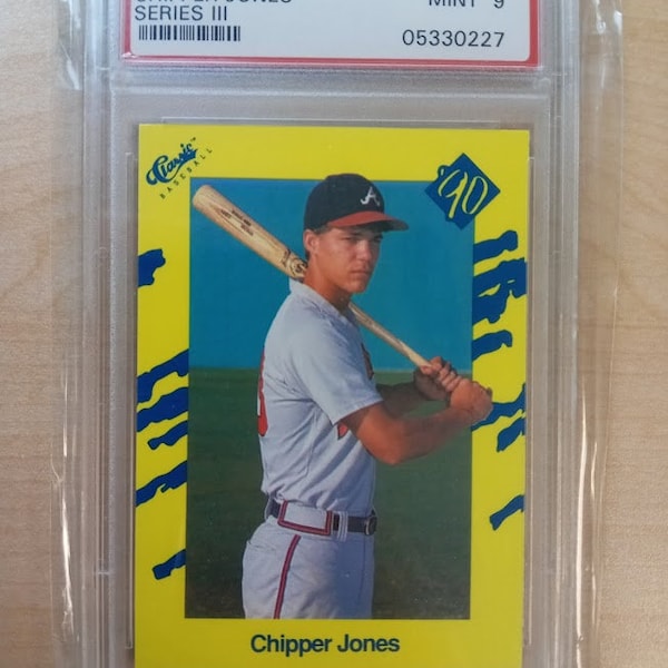 Chipper Jones Baseball Card | 1990 Classic #T92 Rookie Card | PSA Graded Mint 9 | Atlanta Braves