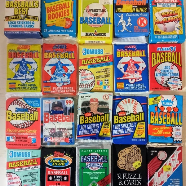 Baseball Cards Box Packs Etsy