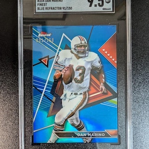2023 Topps Finest zusammengesetzte Dan Marino SGC 9.5 MINT | Blau Refraktor #91/150 | Miami-Delfine