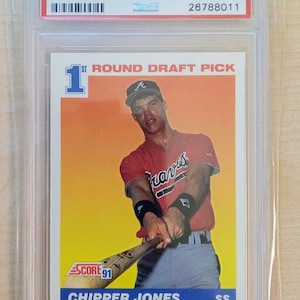 Chipper Jones Baseball Card / 1991 Score #671 Rookie Card / PSA Graded Gem Mint 10 / Atlanta Braves