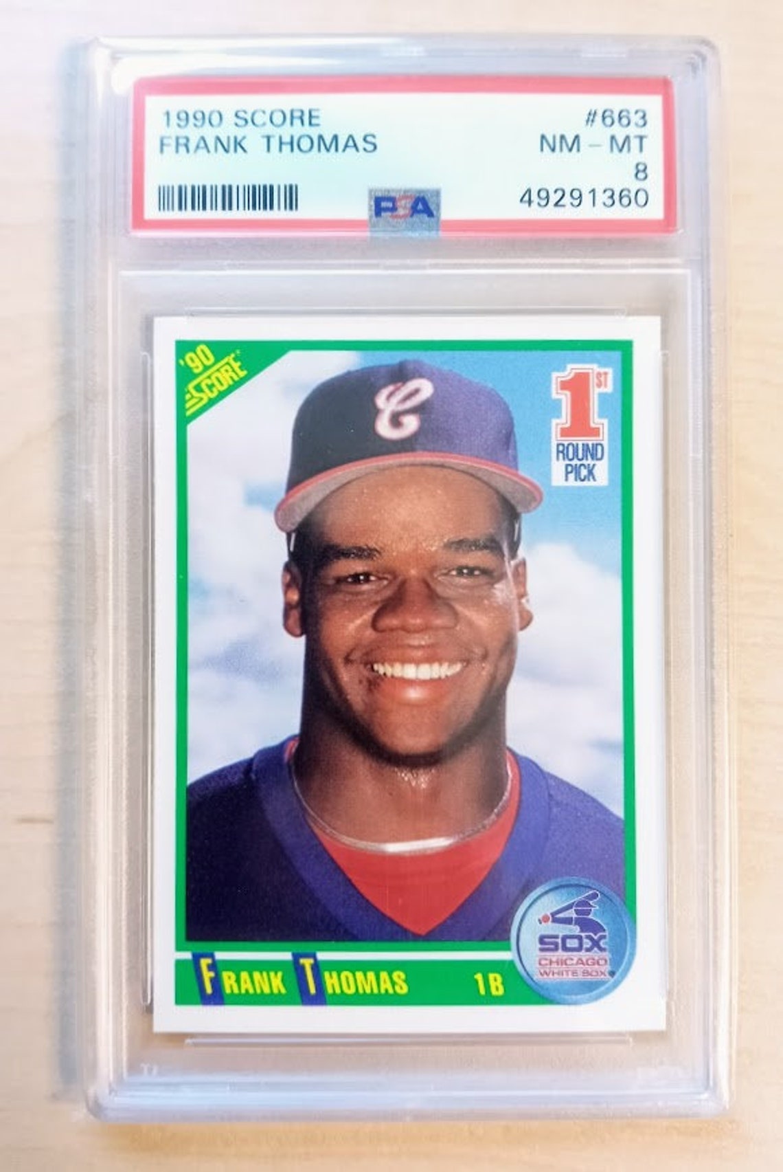 Frank Thomas Baseball Card 1990 Score 663 Rookie Card PSA Etsy