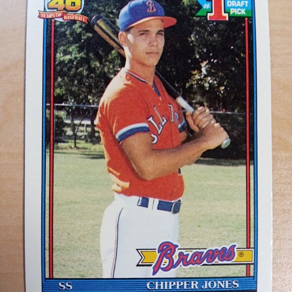 Chipper Jones Baseball Card | 1991 Topps #333 Rookie Card | Near Mint - Mint | Atlanta Braves