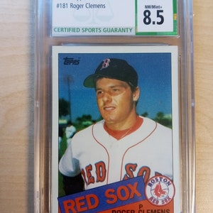 Roger Clemens Baseball Card | 1985 Topps #181 | Rookie Card | CSG 8.5 NM-MT Graded | Boston Red Sox
