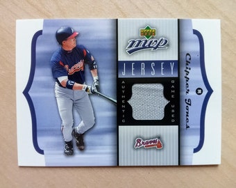 Chipper Jones Baseball Card | 2005 Upper Deck MVP - Jersey #GU-CJ | Game Worn Jersey | Near Mint - Mint | Atlanta Braves