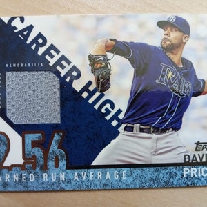 2015 Topps David Price Game Used Jersey Baseball Card | Tampa Bay Rays