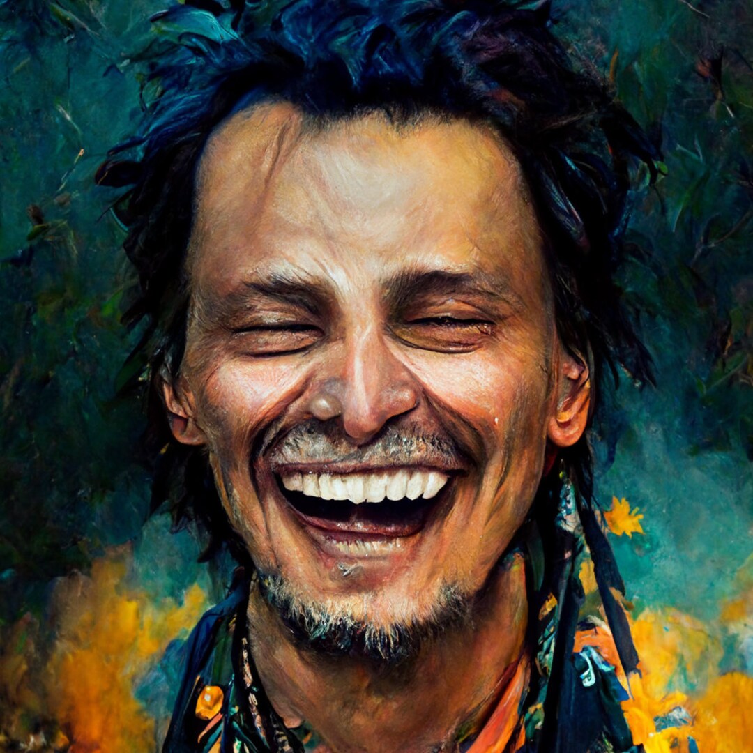 Johnny Depp Oil Painting Wall Art Square Print Gallery Wall - Etsy