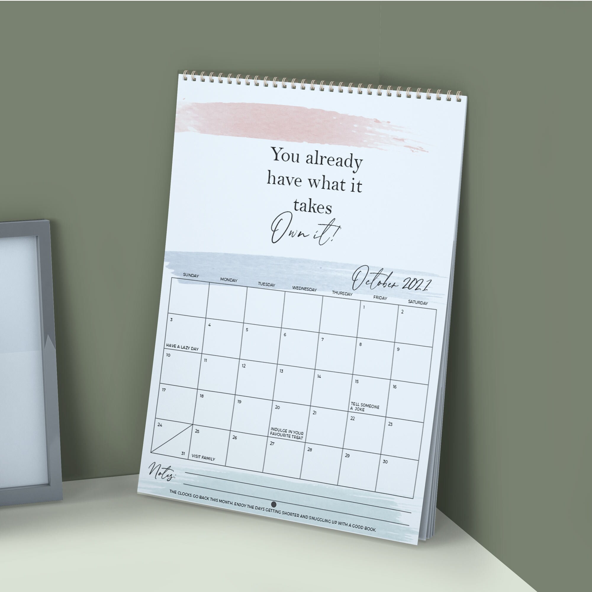 Positive Mindset Wall Calendar Mindfulness Perfect Gift Etsy