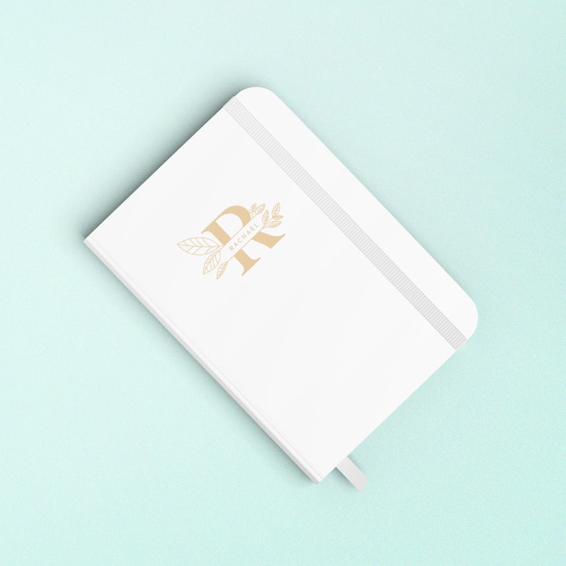 Notebook With Name and Floral Initial Detail Personalised Etsy UK