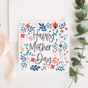 Personalised Mother's Day Card | Bontanical Floral Print Design | Colourful Greetings Card | Mum in a Million | Bestie Mum | First Time Mum