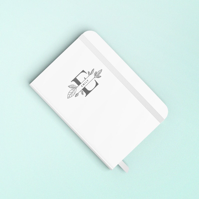 Notebook With Name and Floral Initial Detail Personalised Etsy UK