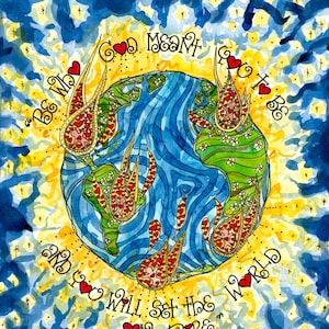 World on Fire de Sainte-Catherine de Sienne - Cadeau personnalisé pour une confirmation ou une remise de diplôme ; Impression d'art, cartes de correspondance, journal, carte de prière Holycard