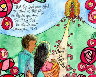 Our Lady of Guadalupe PRINTABLE Gift for Young Family; Catholic Art, Wedding, Baptism, Anniversary