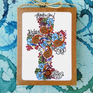 Biglietti di ringraziamento cristiani "Rallegrati nel Signore", set di 8 biglietti A2 con buste, regalo per sorella, mamma, nonna, zia, imbottitura per calze
