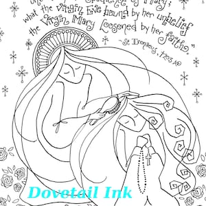 Printable Our Lady Undoer of Knots Bundle with Girl and Boy(NEW)! Catholic Coloring Page for All Ages; Homeschool, RE, RCIA, Retreats