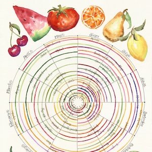 Seasonal Fruit and Vegetable Chart, For everything there is a season; Personalized gift for cook, chef, gardener; Kitchen decor