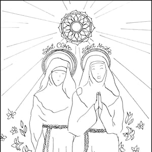 Printable Saint Clare and Saint Amata (amy) Catholic Coloring Page for ...