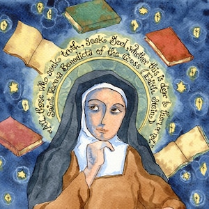 Edith Stein/St Teresa Benedicta of the Cross Personalized Confirmation Gift Carmelite Print, Notecards, Journal, Prayercards, Favors image 1