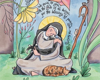 Schutzpatronin der Katzen & Gärtner, St Gertrude von Nivelles; (St. Roch Schutzpatron der Hunde kommt bald!); Konfirmationsgeschenk; herunterladen