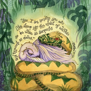 Sage comme un serpent et innocent comme une colombe, cadeau de confirmation personnalisé pour garçon, oeuvre d'art biblique Matthieu 10:16 ; Cartes de correspondance, cartes de prière, classe RE