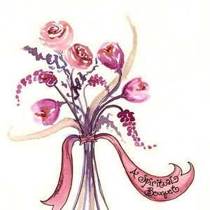 Regalo personalizzato bouquet spirituale; Carte e Stampe; Dono cattolico dal gruppo; Simpatia, incoraggiamento, celebrazione, sacramento, messa