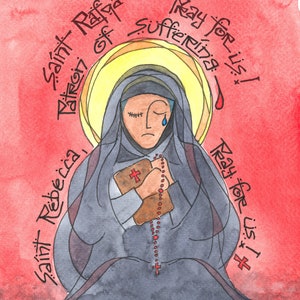 St Rebecca (Saint Rafqa) Patron of Suffering; Personalized Sympathy Gift; Chronic Illness, Eyes, Headaches, Arthritis; Prints, Notecards