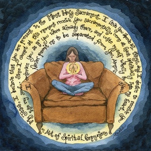 Prière de communion spirituelle, cadeau personnalisé ; Prière de St Padre Pio ; Impression d'art aquarelle ; Eucharistie ; Cartes de correspondance, cartes de prière, cartes saintes
