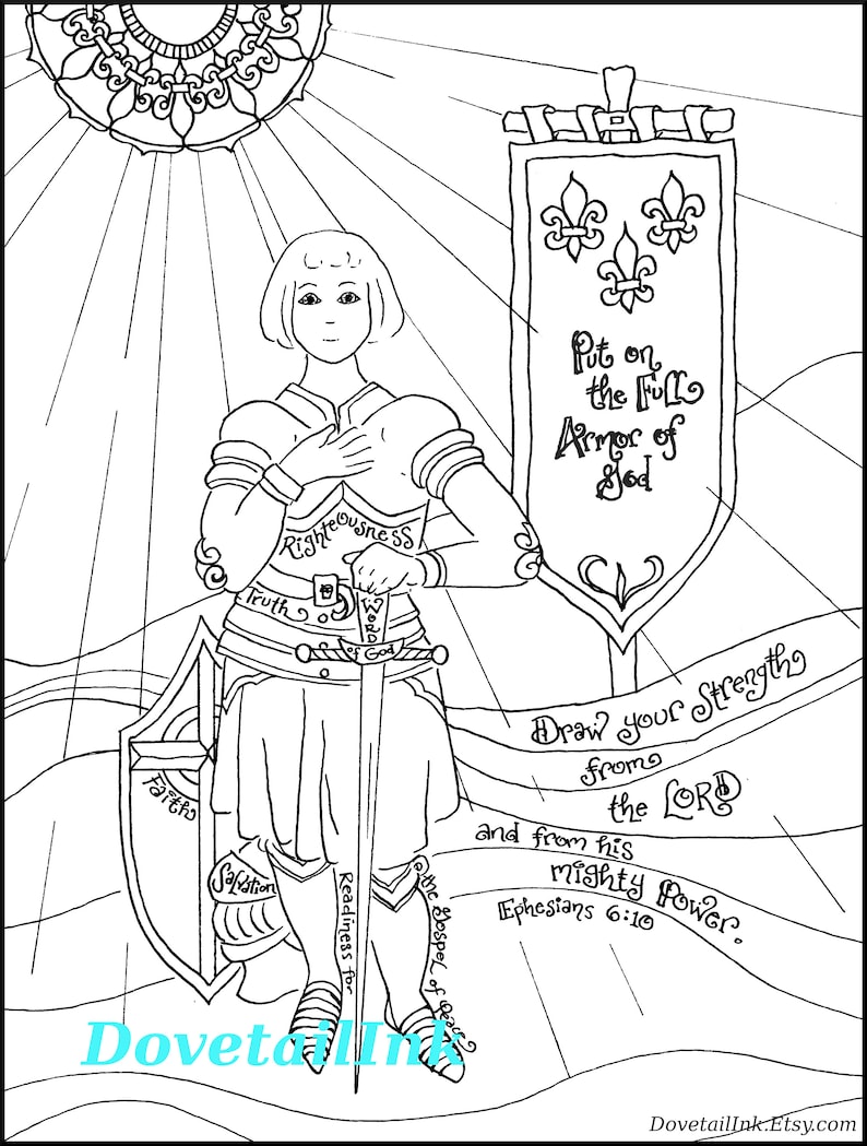 Armor of God and Joan of Arc Bundle Printable Coloring ...