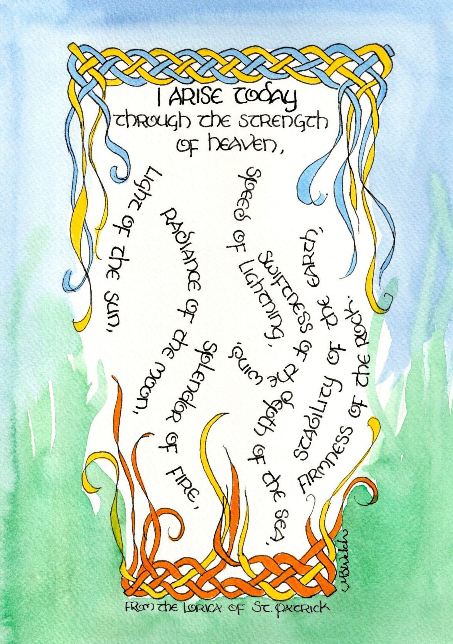St Patrick's Breastplate, Lorica Prayer Set of 6 Art Prints ...